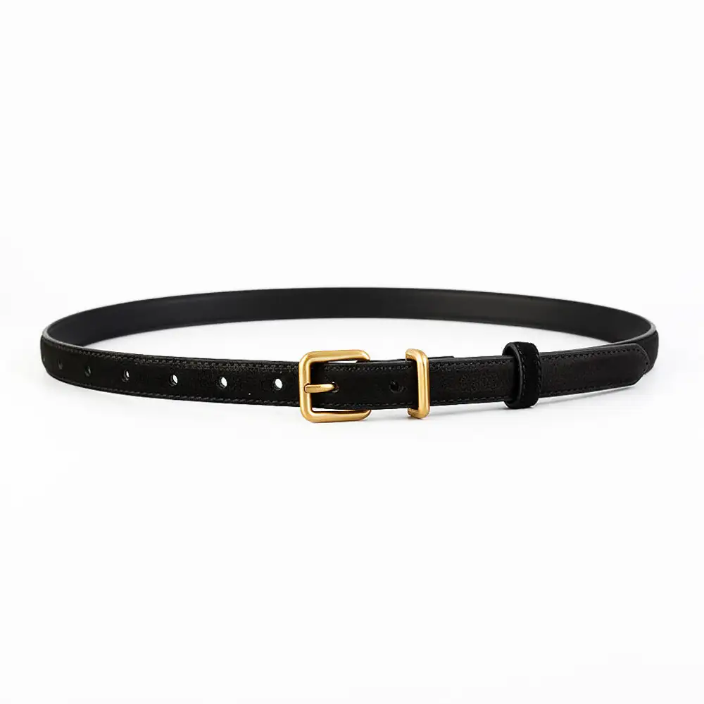 Everyday Golden Buckle Skinny Belt
