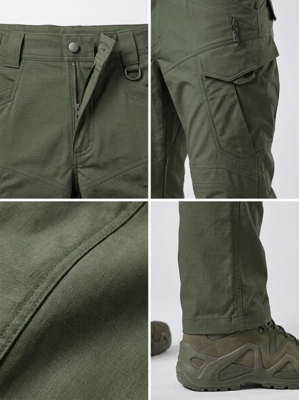 Men's Tactical Military Olive Green Multi-Pocket Cargo Pants