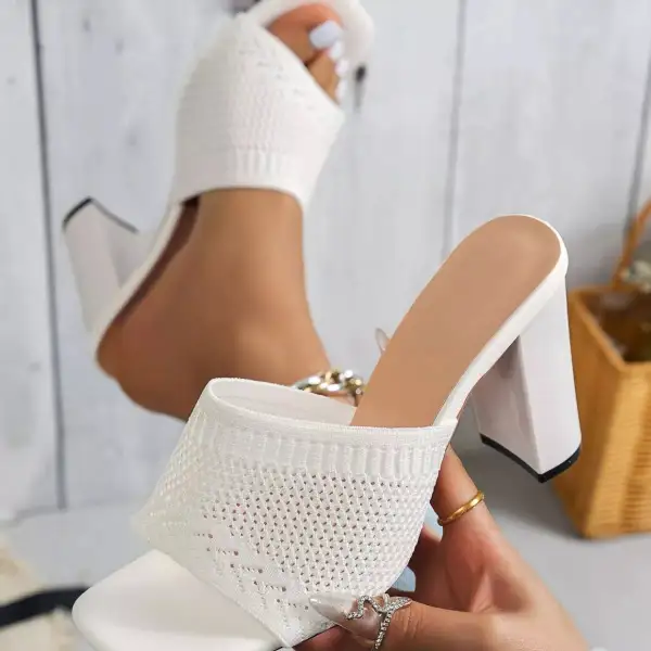 Lightweight Open Toe Block Heels Sandals
