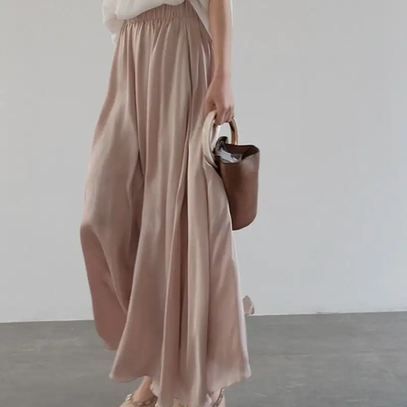 Casual Satin Wide Leg Baggy Pants