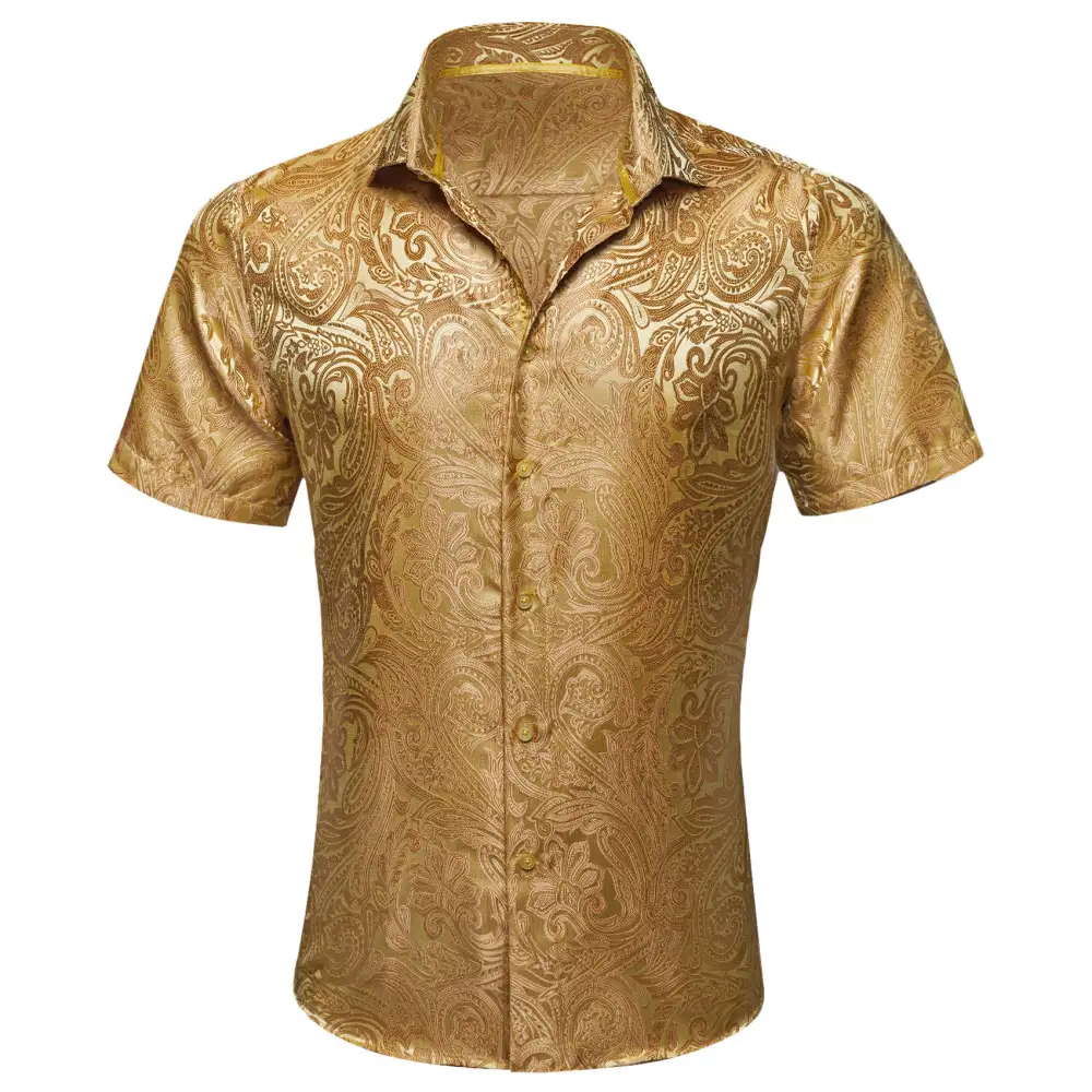 Elegant Paisley Jacquard Button Up Button Shirt