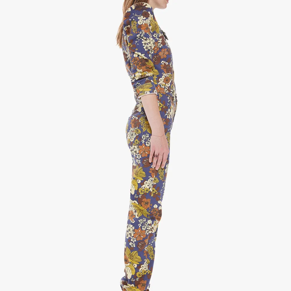 Cotton Denim Button-Down Jumpsuit