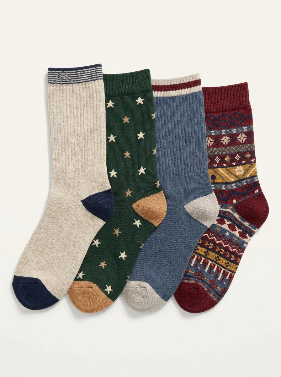 Everyday Men's Four-Pair Long Socks