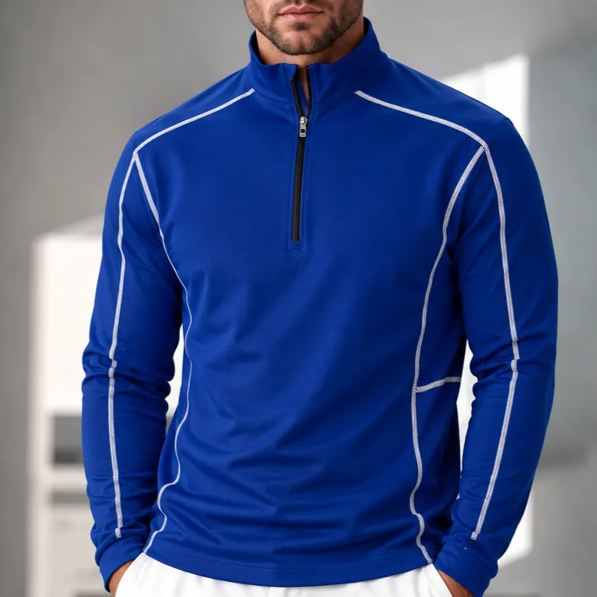 Clean Line Midweight Long Sleeve Pullover Golf Shirt
