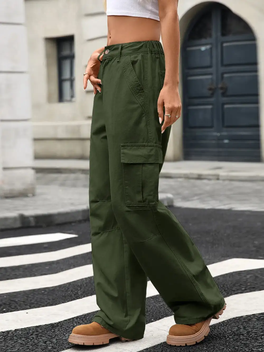 Smocked Classic Shape Denim Jeans