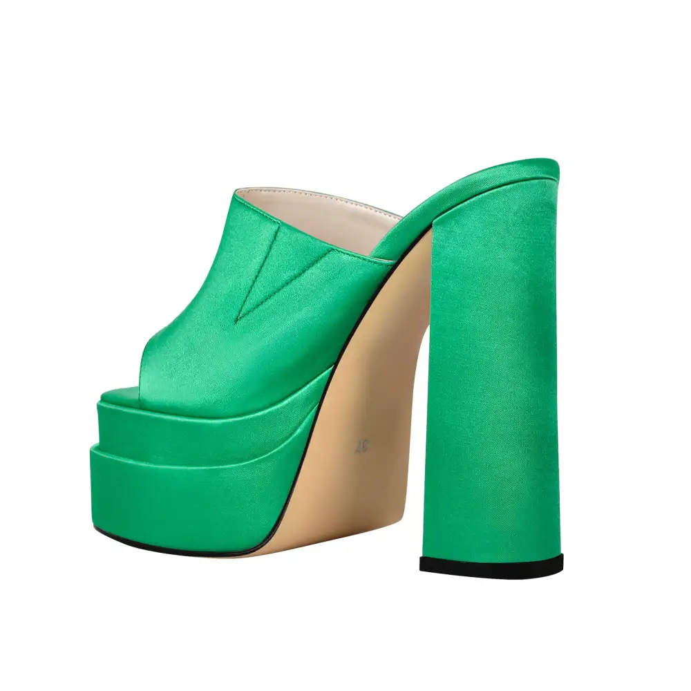 Platform Chunky High Heel Mule Sandals