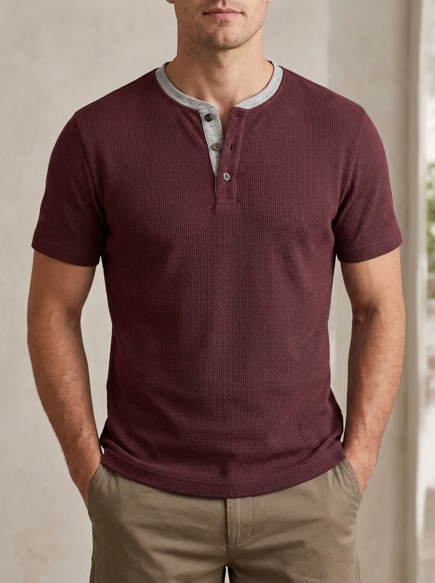 Refined Performance Men's Short-Sleeve Henley Shirt