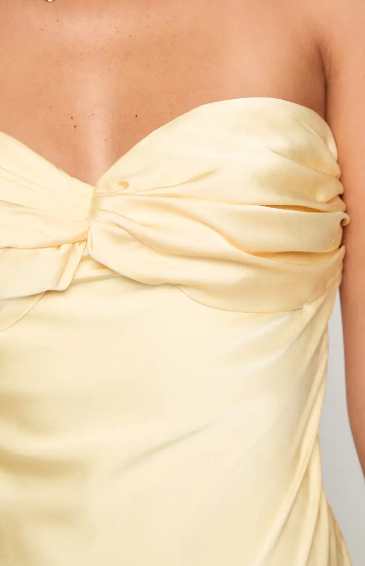 Satin Strapless Formal Maxi Dress