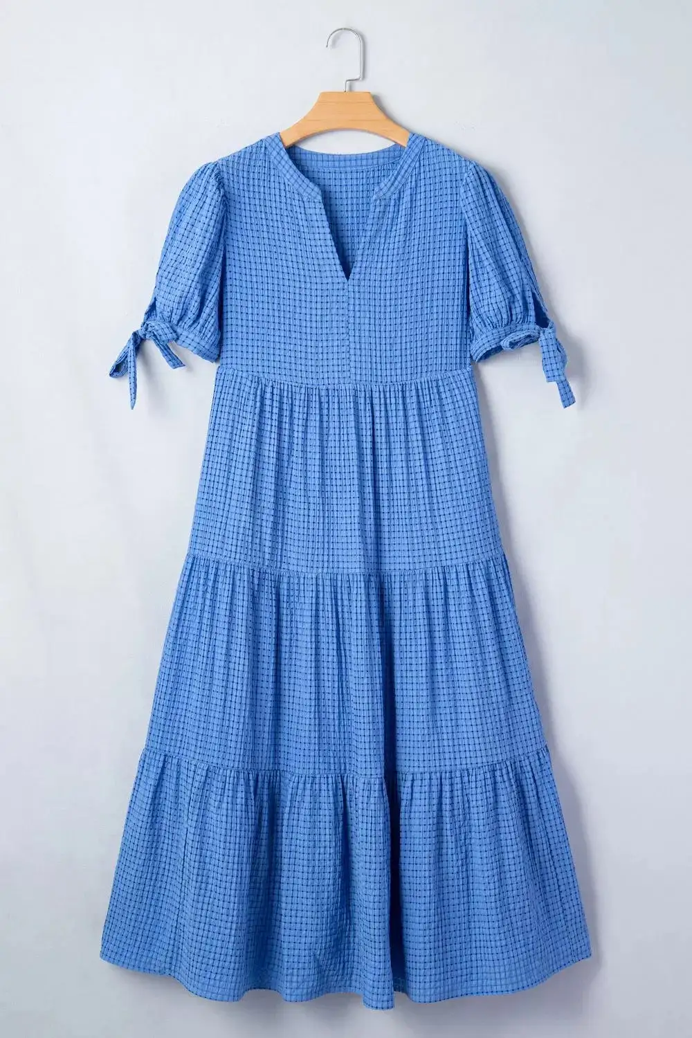 Tiered Short Sleeve Midi Dress