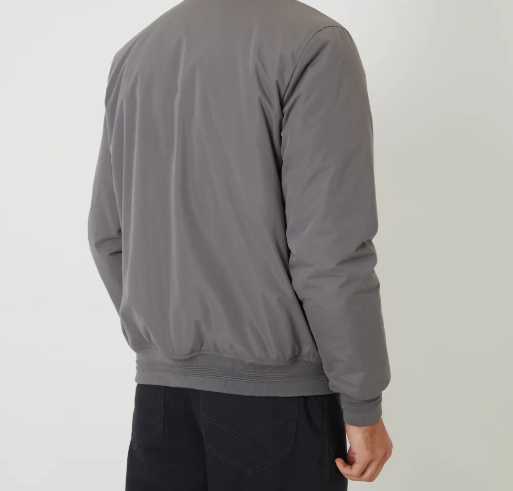 Men's Slate Gray Padded Bomber Jacket