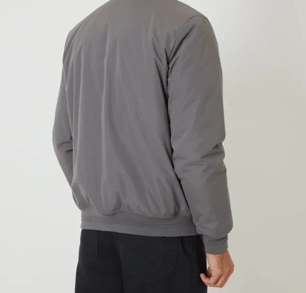 Men's Slate Gray Padded Bomber Jacket