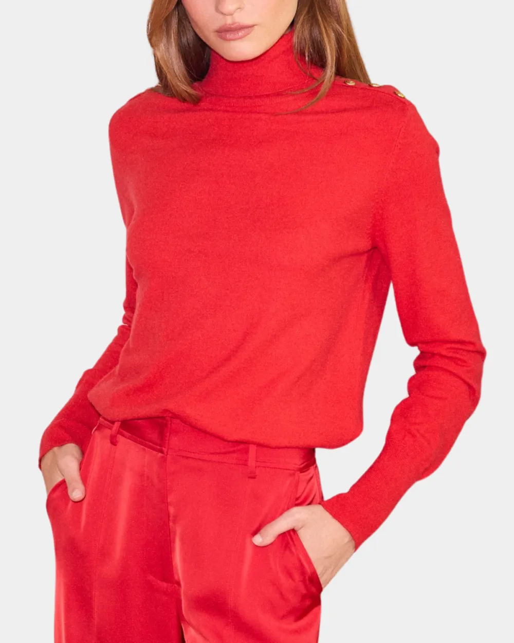 Turtleneck With Button Detail