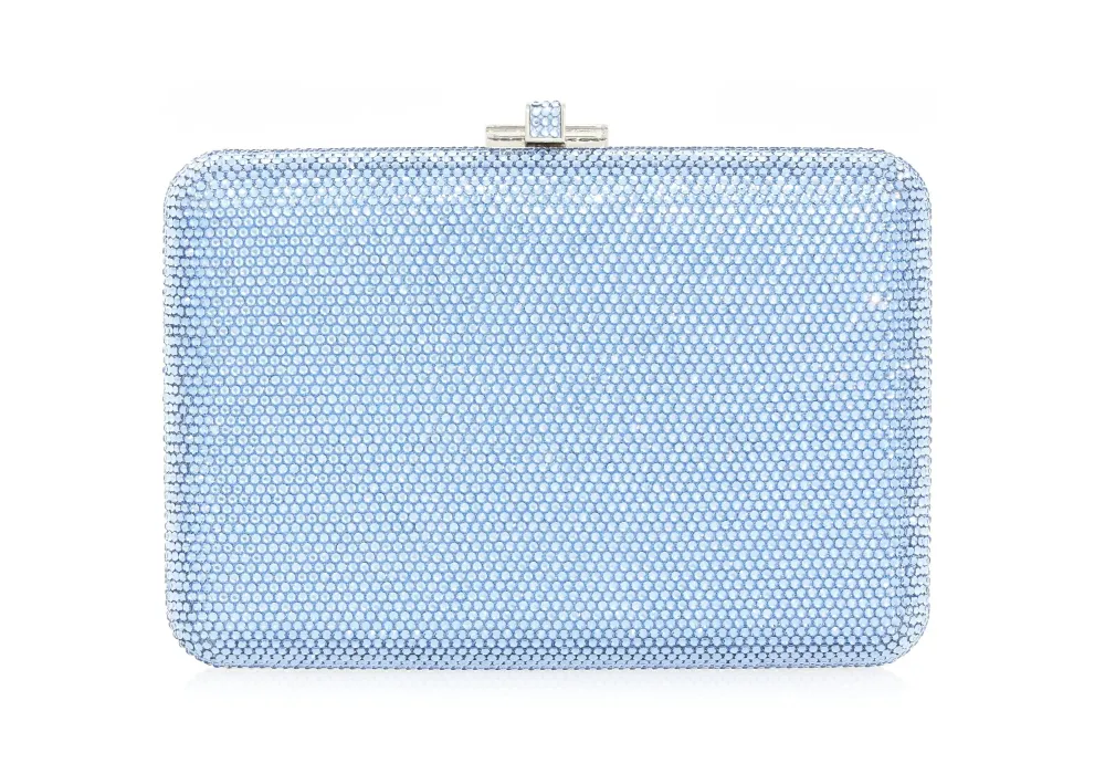 Refined Slim Slide Crystal Clutch
