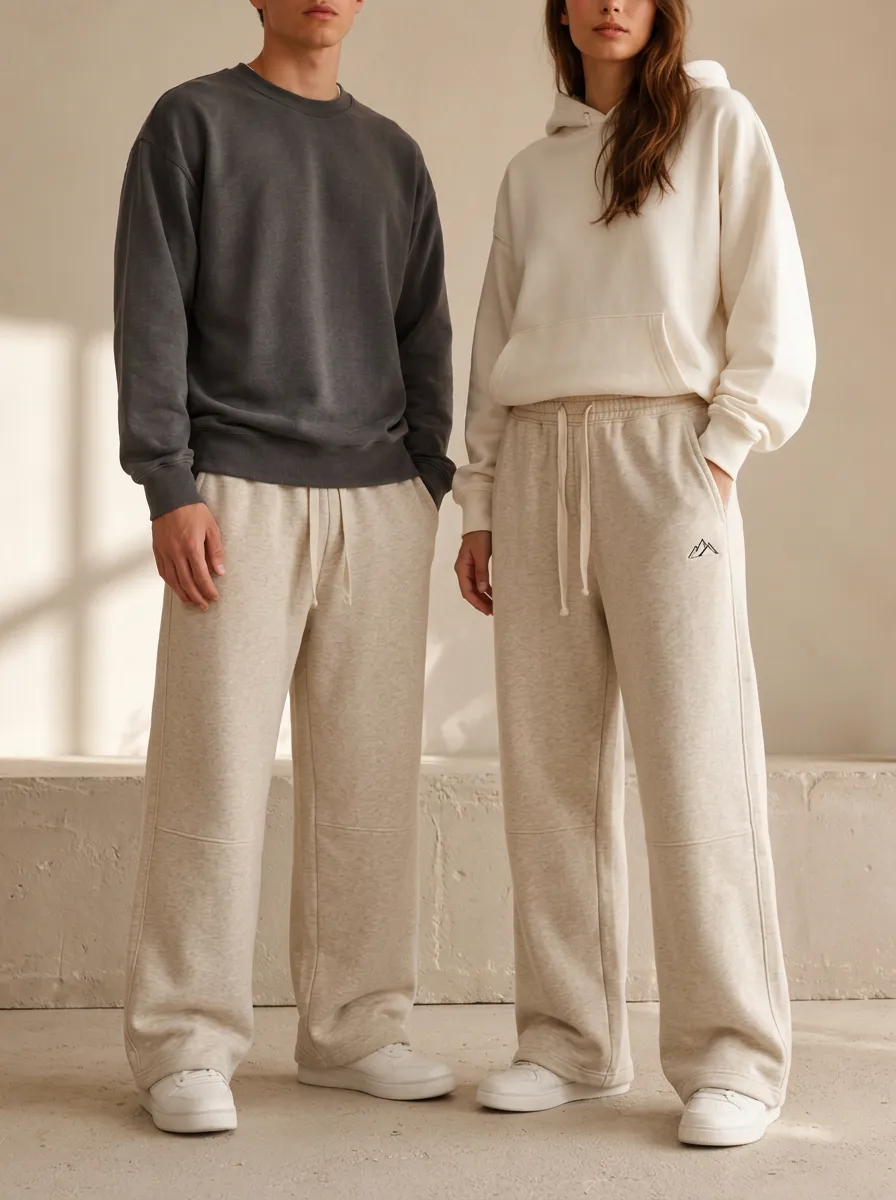Unisex Contemporary Wide-Leg Outdoor-Graphic Sport Pants