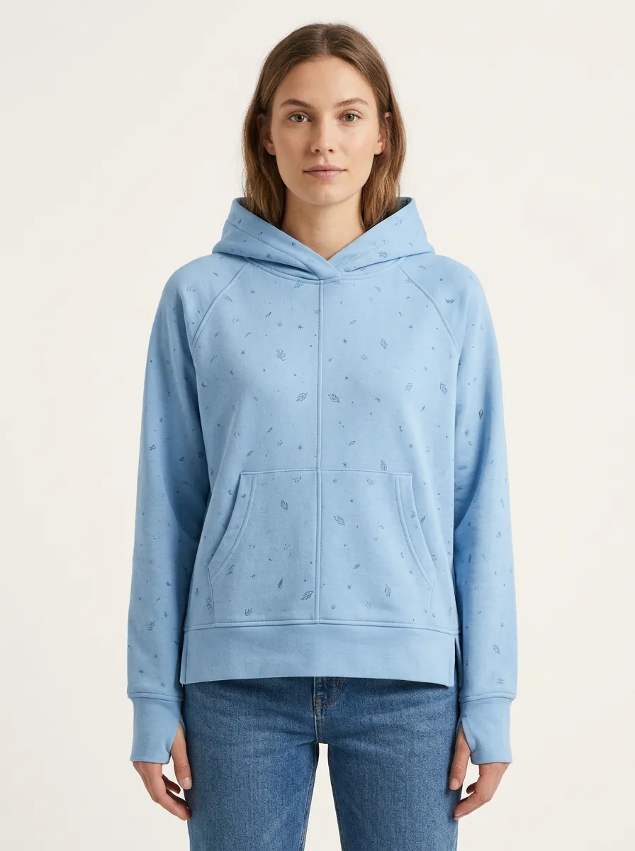 Women's Classic Botanical Leaf Nature Inspired Graphic Hoodie