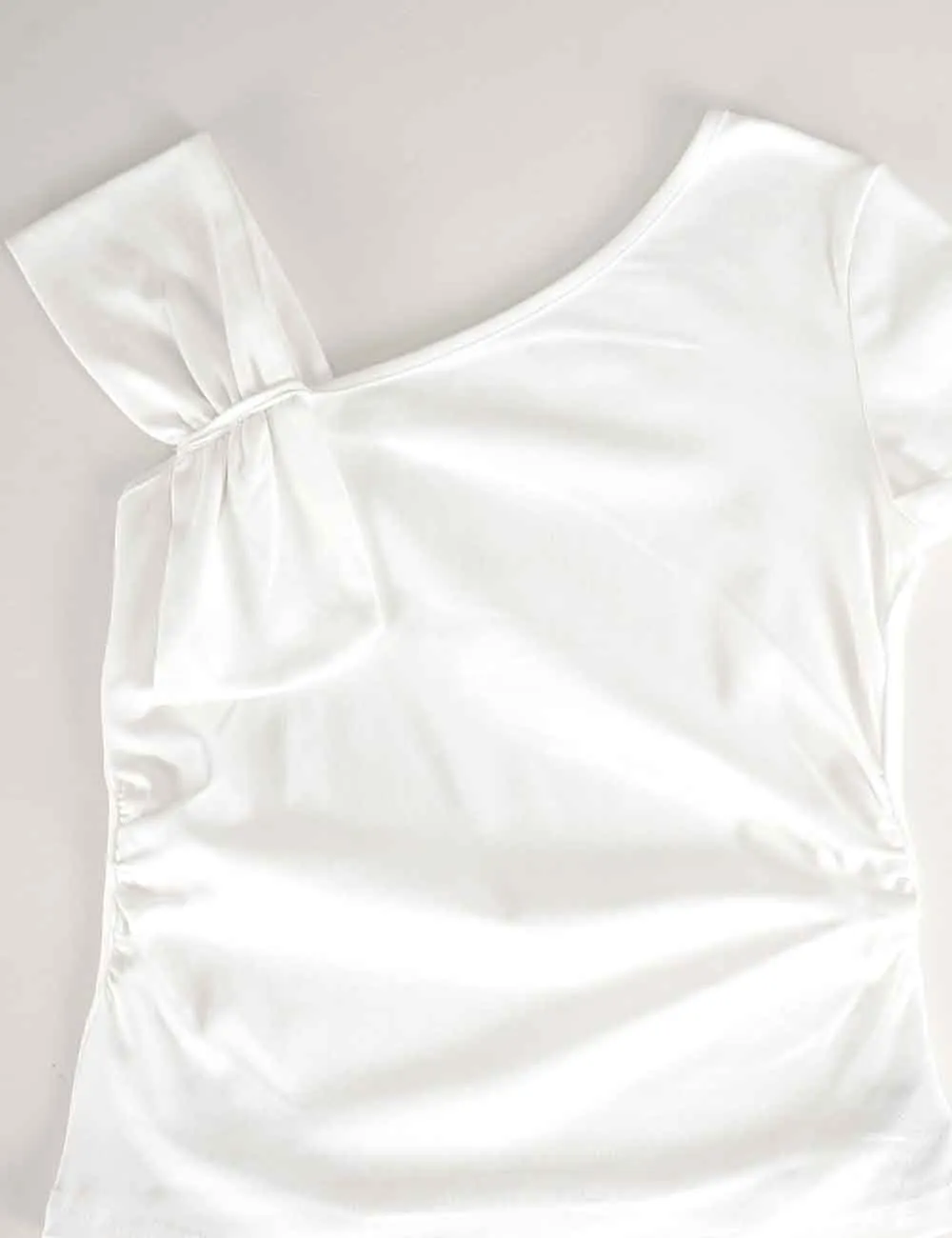Irregular One Shoulder Short Sleeves Top