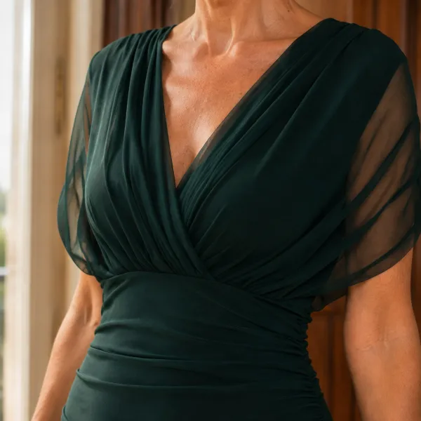 Draped Ruched Soft Maxi Dress