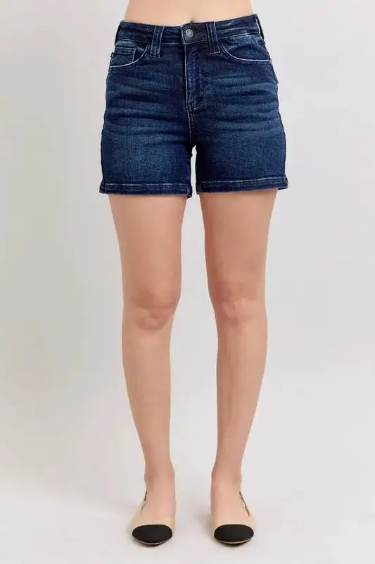 High Waist Back Flap Pocket Shorts Denim Pants