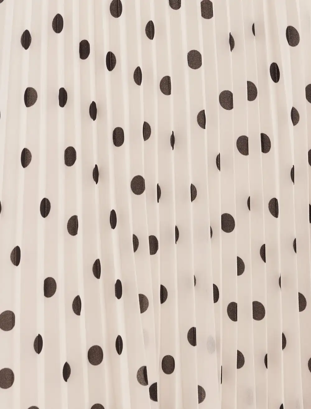 White Polka Dot Pleated Skirt