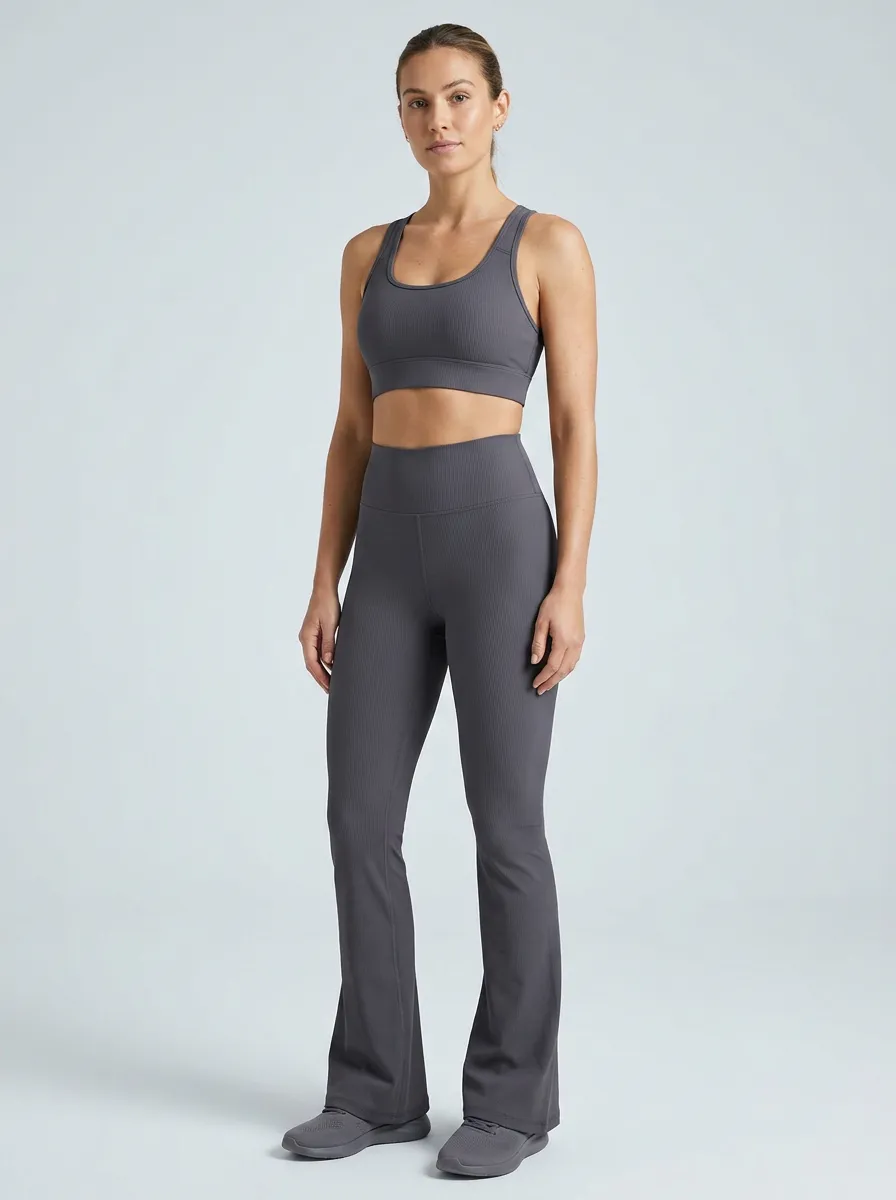 Yoga-Inspired Athleisure-Look Women's Tank Top Flare Pants Active Set
