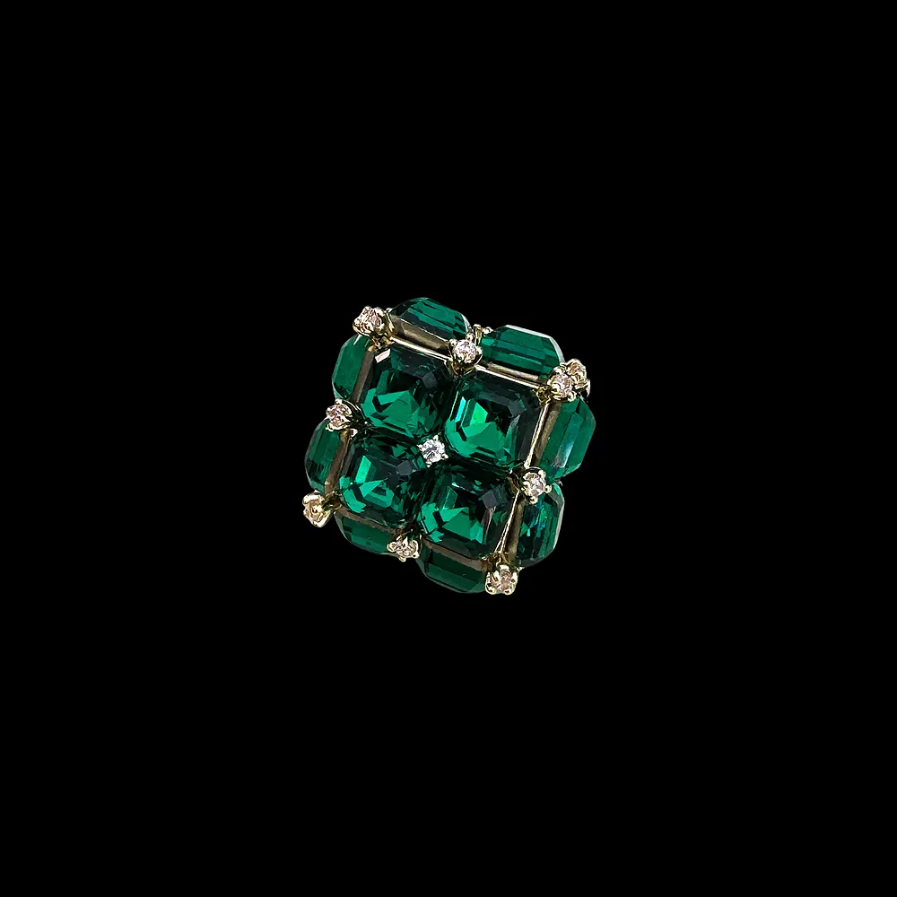 Square Gem Lapel Brooch