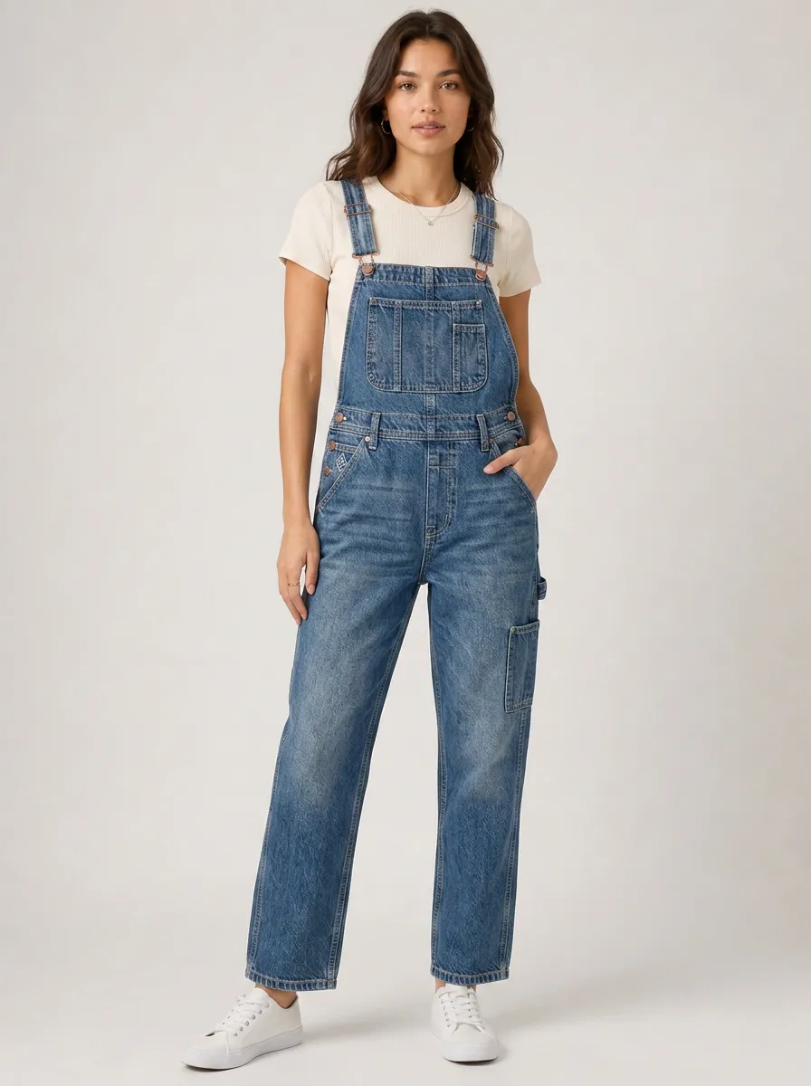 Women's Utility Bib Denim Overalls