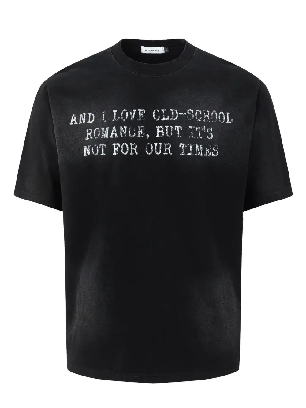 Textured Letter Graphic Crew Neck Short Sleeve Tee
