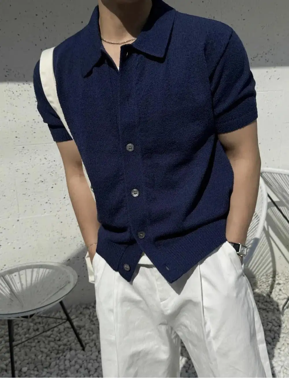 Classic Buttoned Knit Shirt