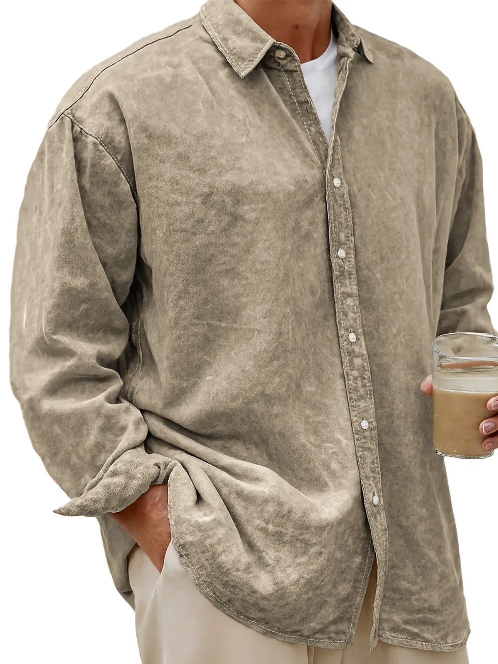 Lyocell Blend Long Sleeve Shirt