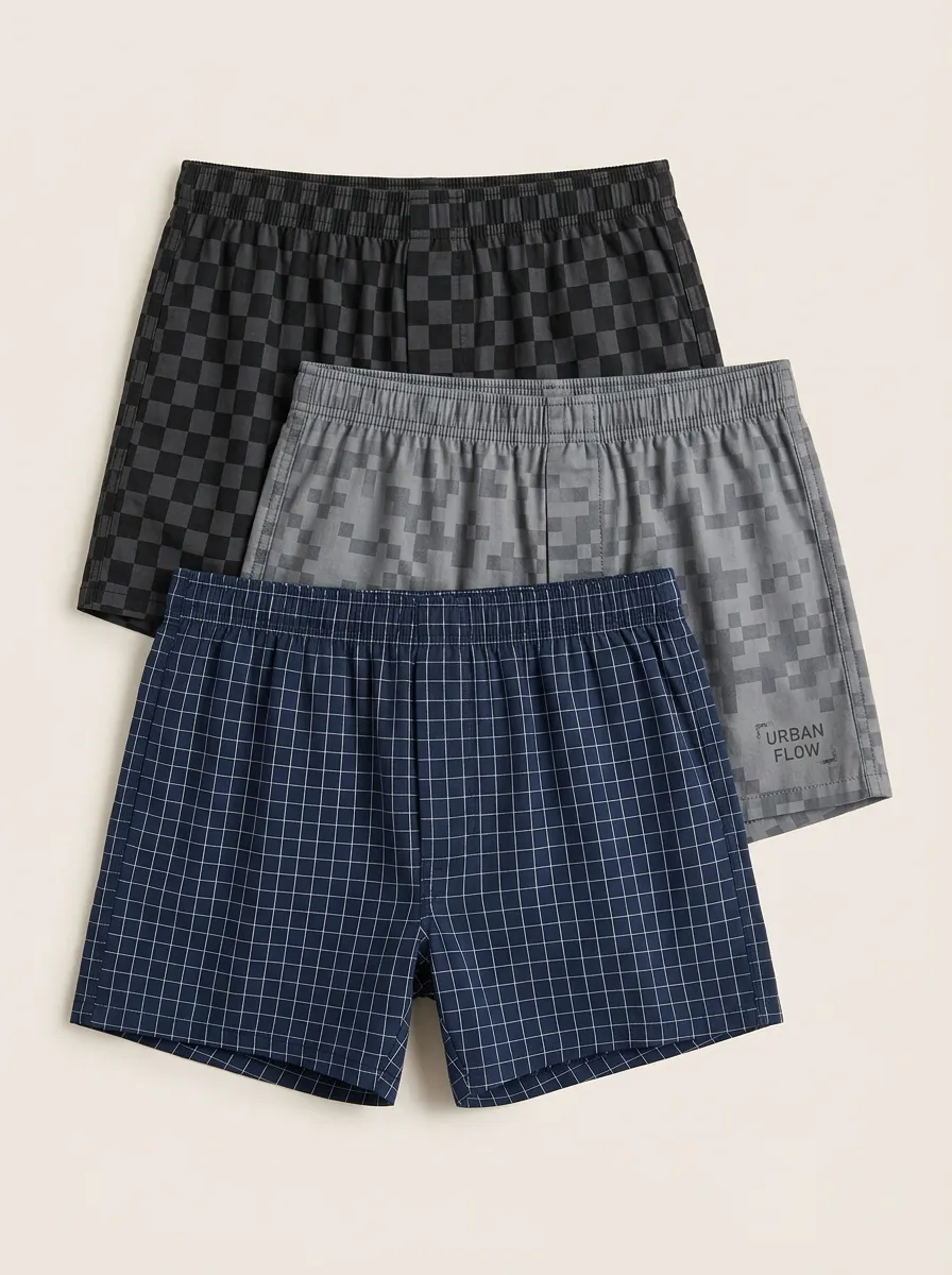 Checkered Pixel Boxer Set