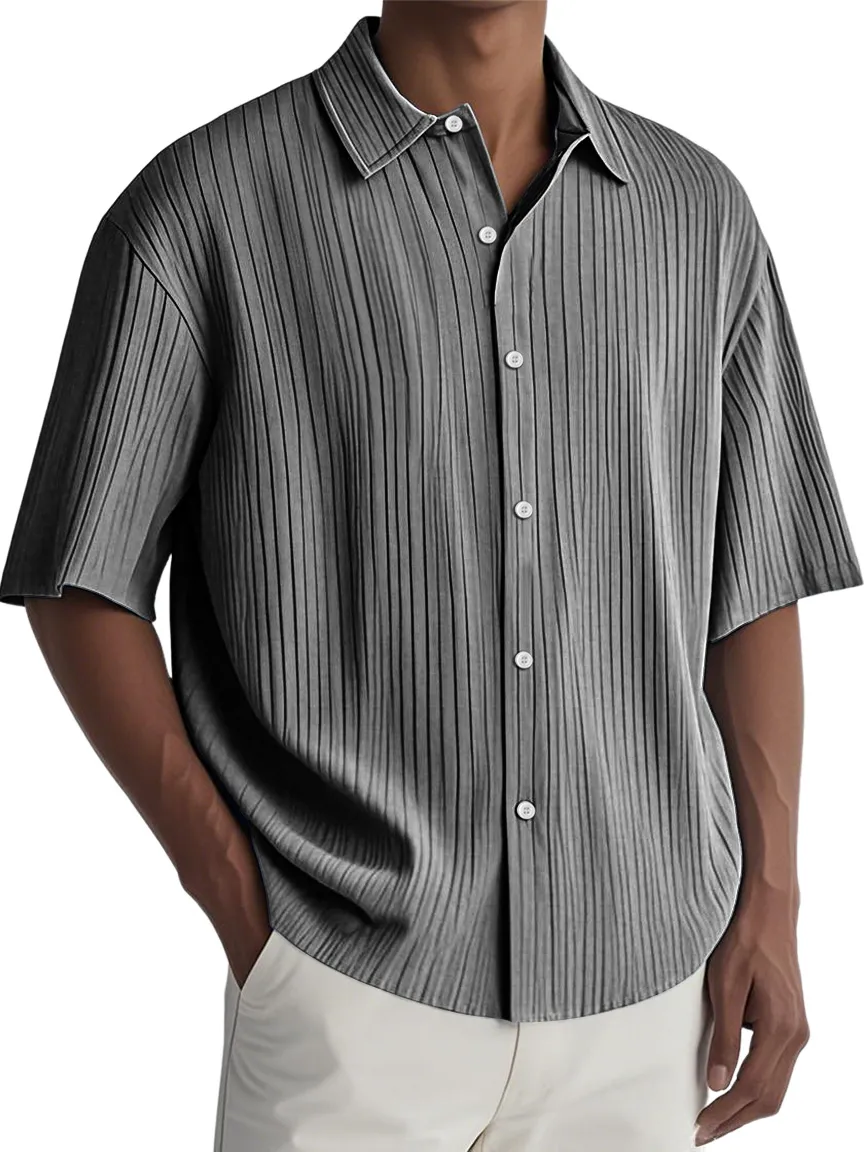 Clean Cut Short Sleeve Button Front Shirt