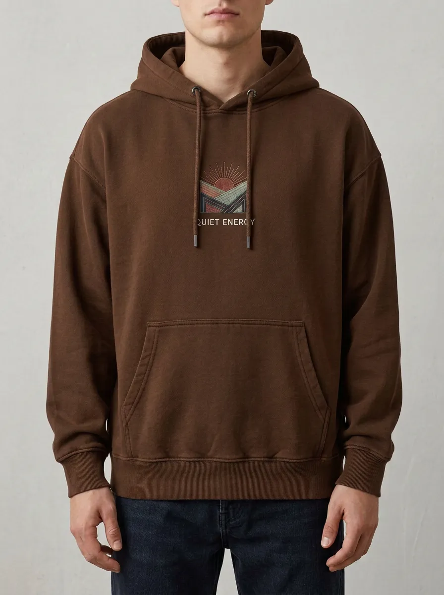 Unisex Quiet Energy Mountain Sun Print Hoodie