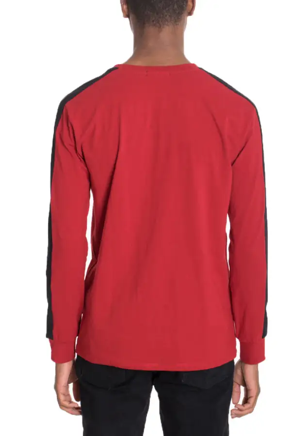 Long-sleeved color-blocked T-shirt