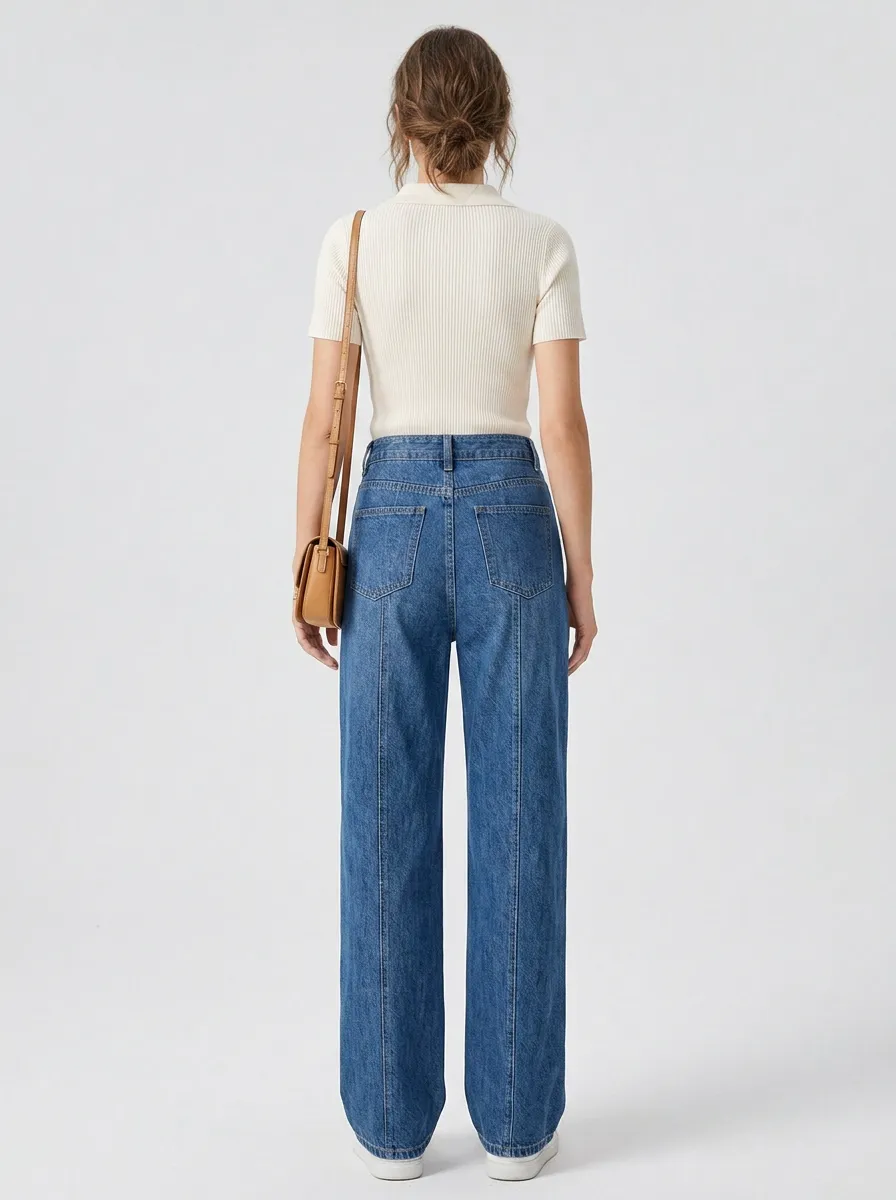 Women's Embroidered Wide Leg Jeans