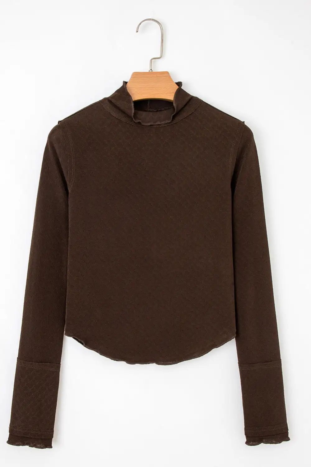 Women's Jacquard Long Sleeve Patchwork Top