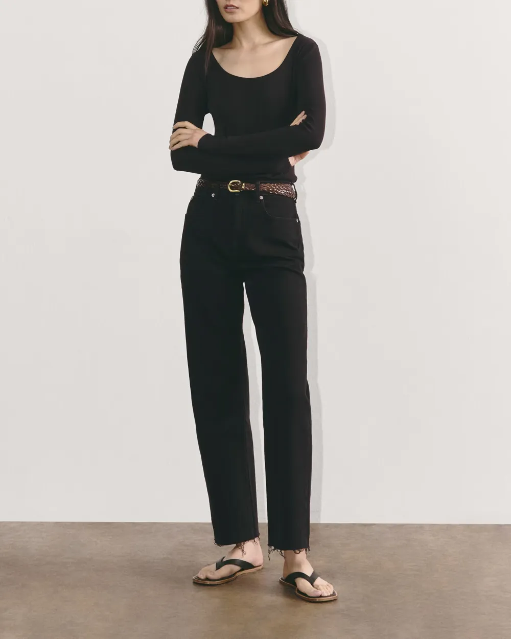 Straight-Leg High-Waisted Jeans