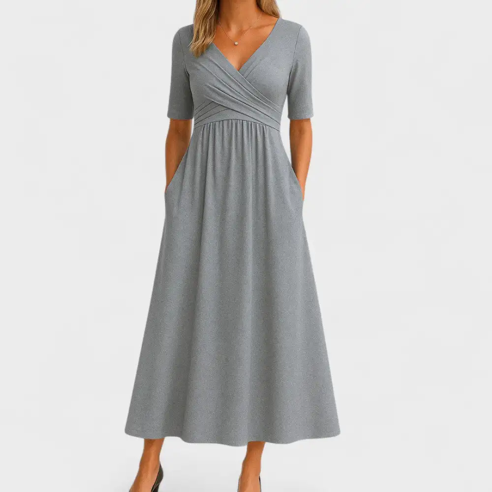  Refined Wrap Maxi Dress