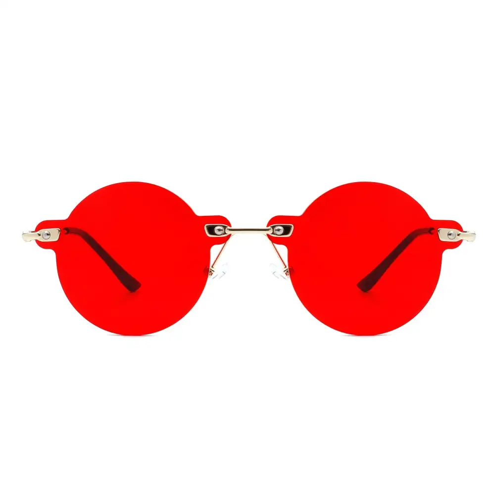 Knotted Round Rimless Frame Sunglasses