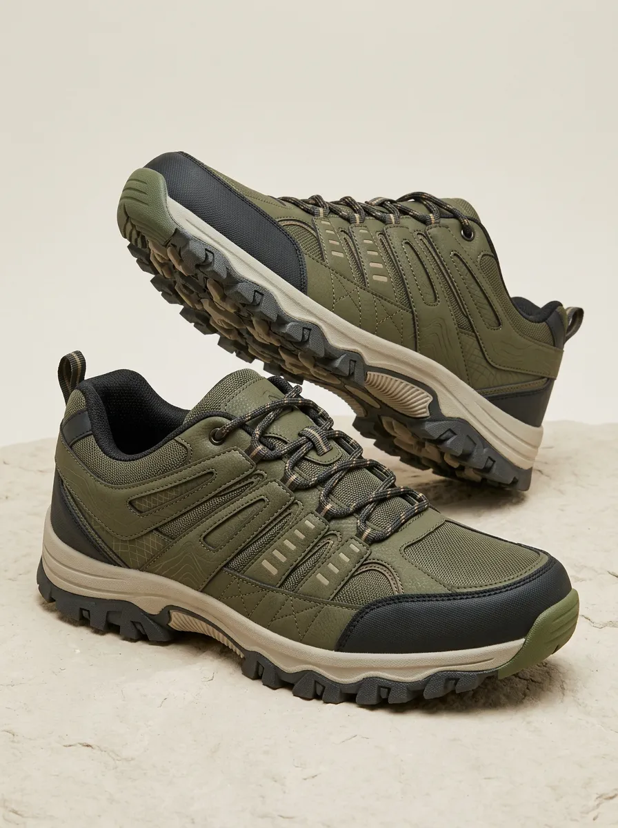 Men's Casual Outdoor Hiking Mesh Printed Hiking Shoes
