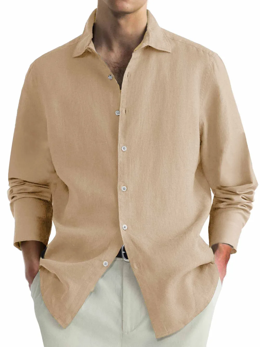 Workwear Long Sleeve Camp Collar Shirt