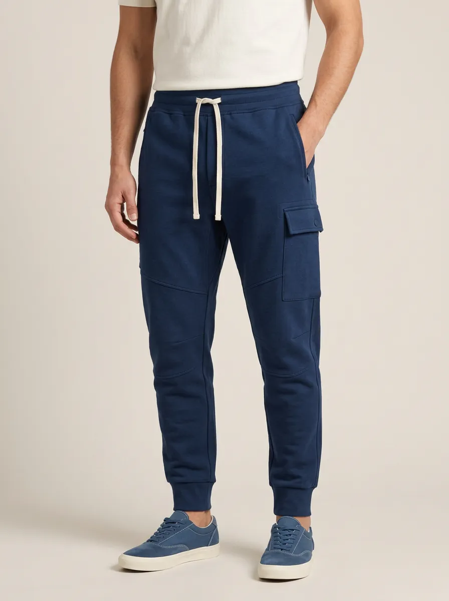 Men's Casual Navy Cargo Joggers