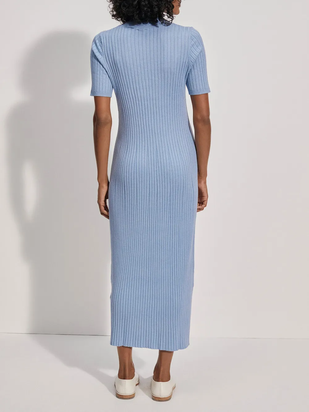 Crew Neck Rib Knit Maxi Dress