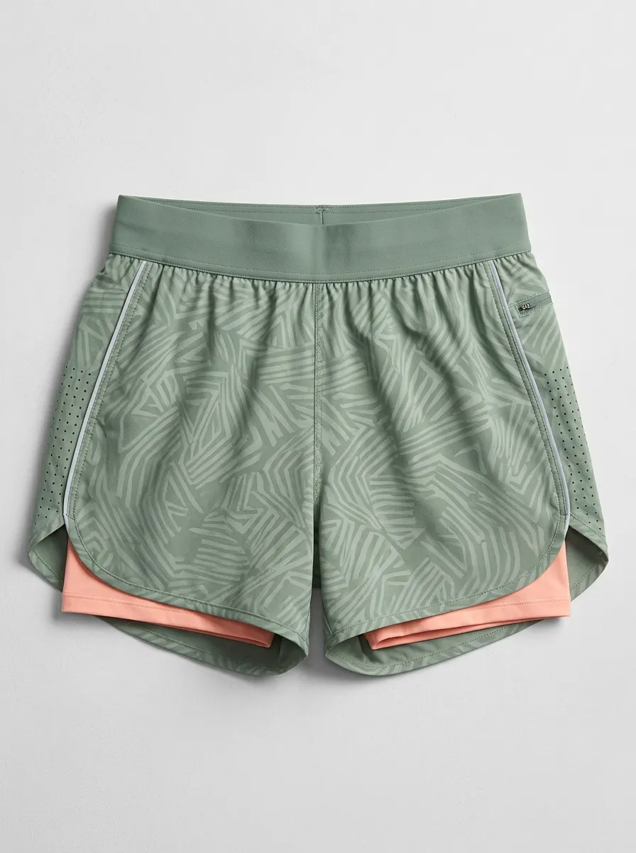 Women's Active Athletic Fitness Geometric Pattern Printed Running Shorts