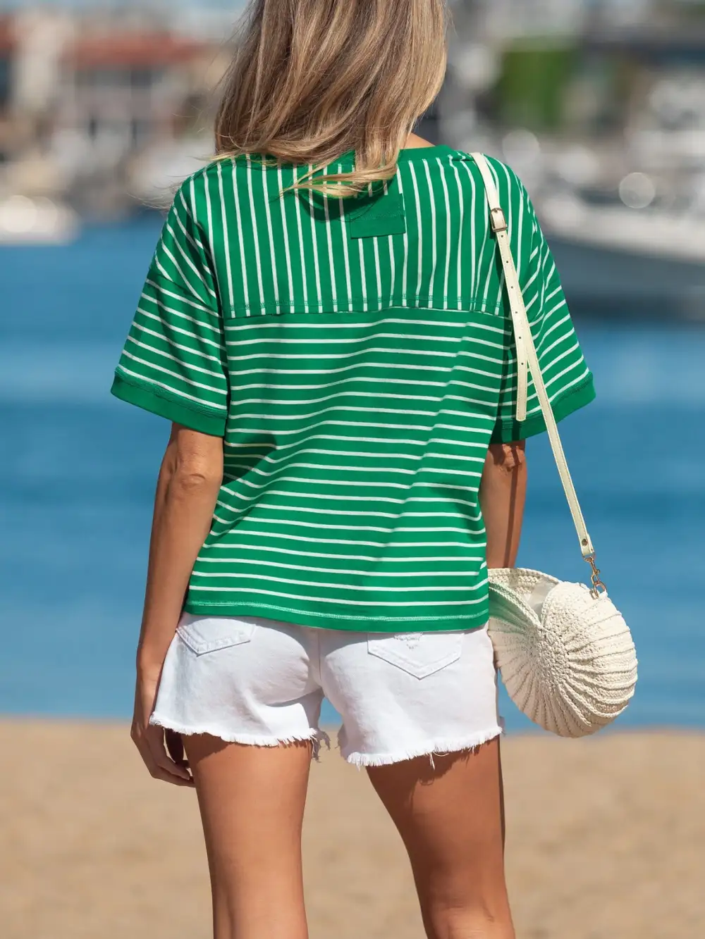 Short-Sleeve Striped Cotton T-Shirt