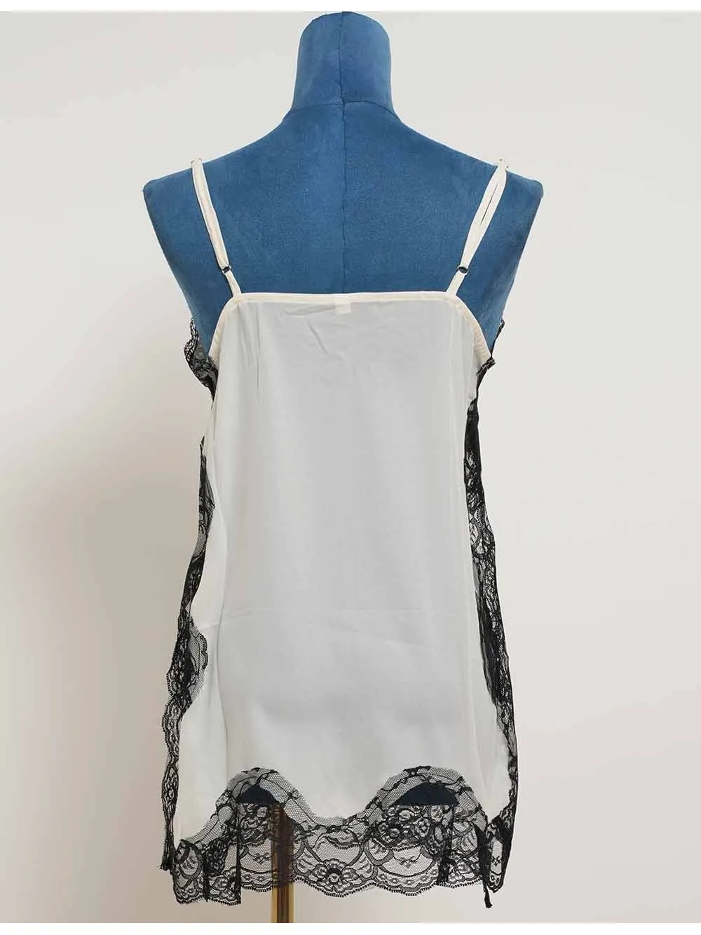 Chic Lace Trim V Neck Side Split Cami Top