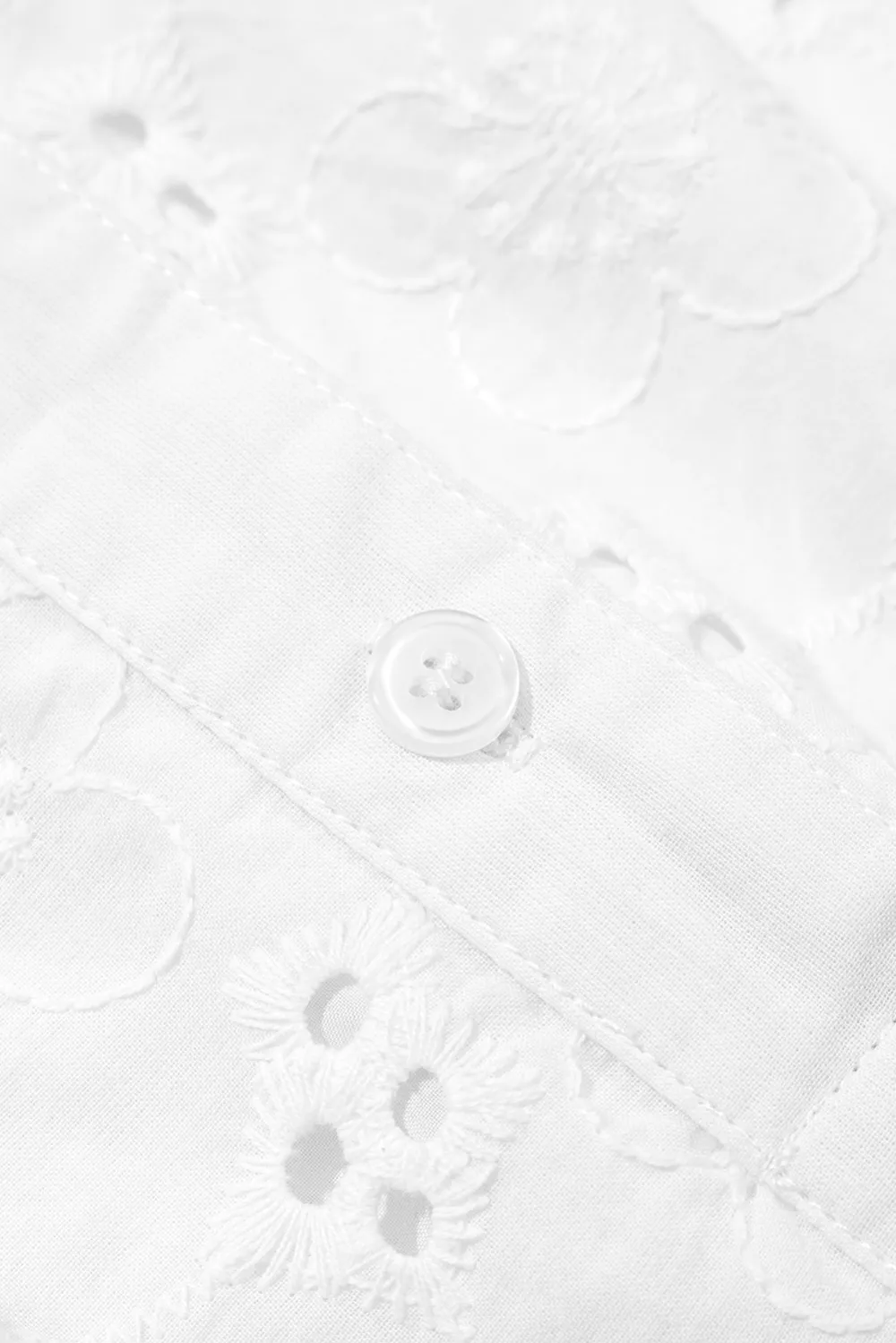 White Lace Crochet V Neck Blouse