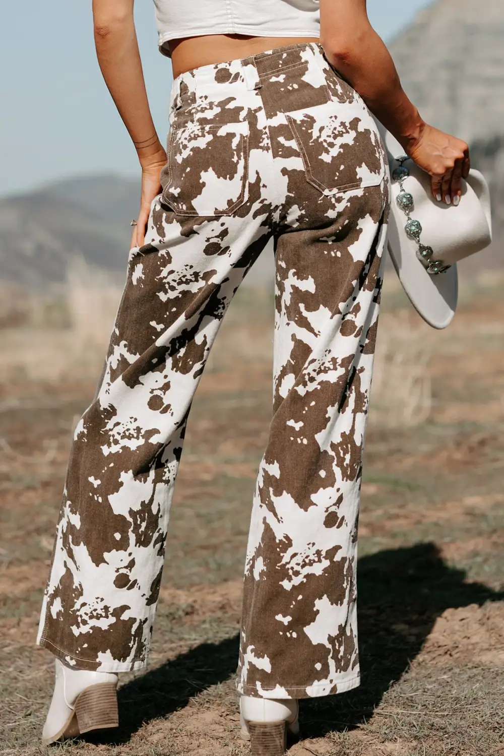 Women's Abstract Pattern Regular Fit Full Length Western Style Jeans