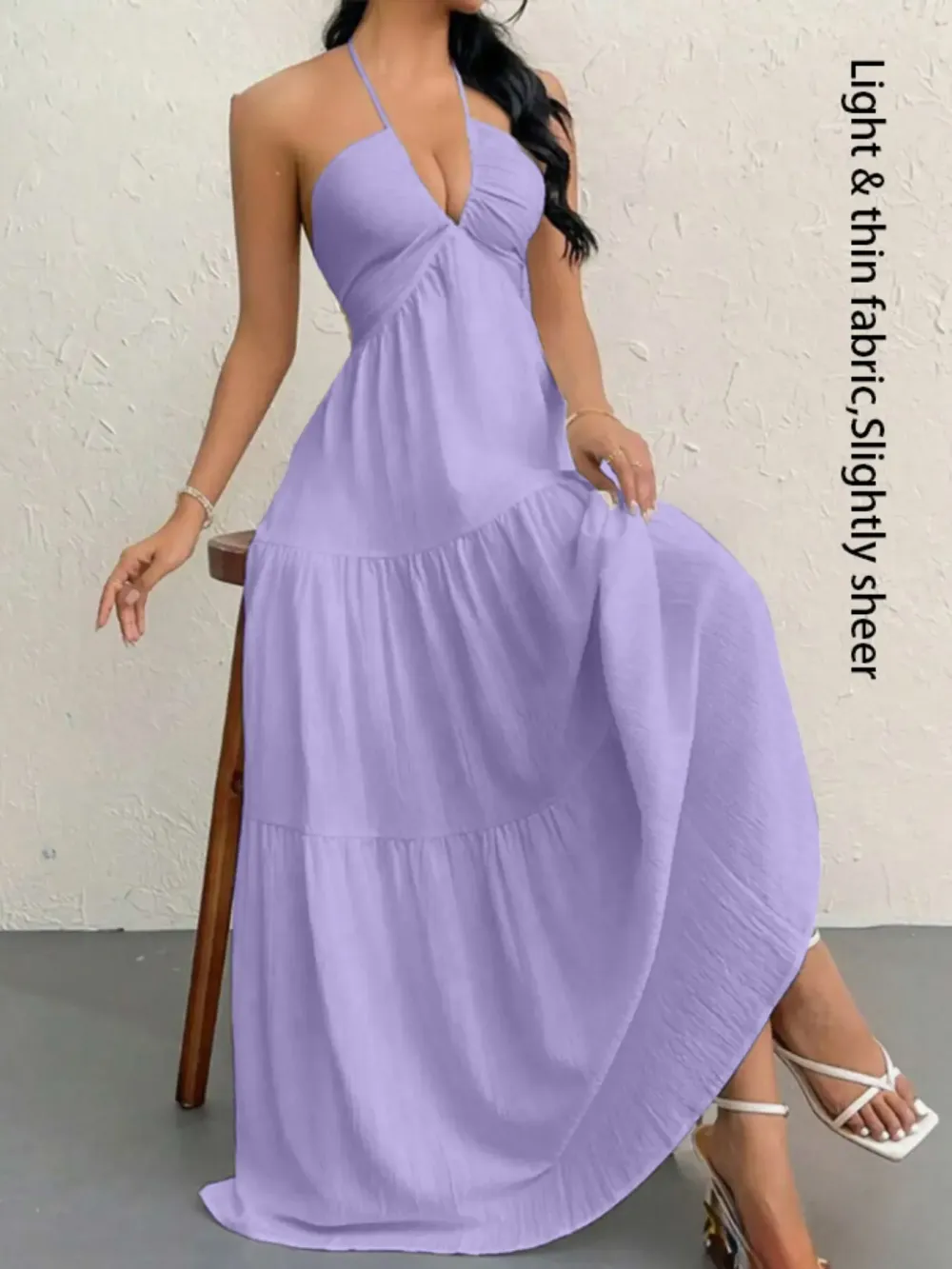 Women's Plain Dress, Summer Clothes Women, Casual Sleeveless Backless Dress for Beach Holiday Vacation, Ladies Summer Clothes