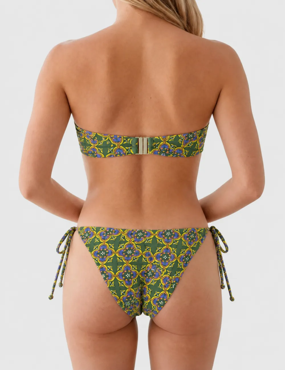 Geometric Bandeau Two Piece Bikini Set