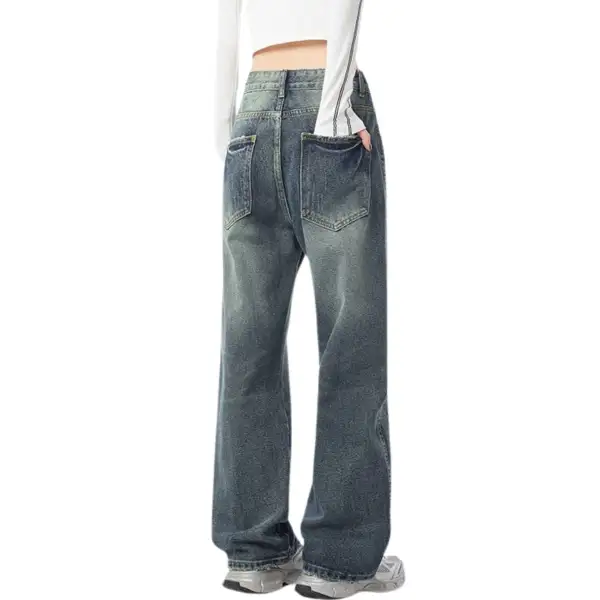 Relaxed Distressed Ripped Denim Jeans